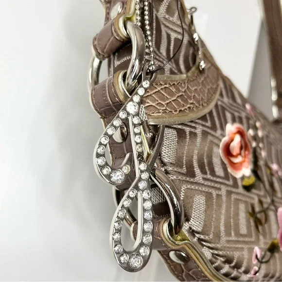 J Lo Hobo Floral Jacquard Natural Shoulder Bag - Picture 5 of 9